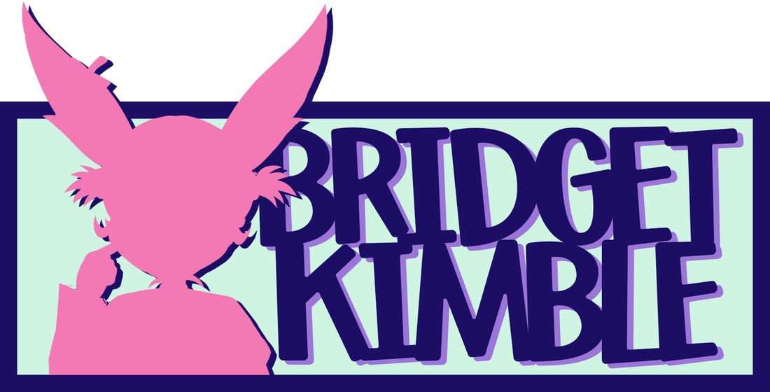 Logo of Bridget Kimble containing pink silhoutte of a bunny and text 'bridget kimble'